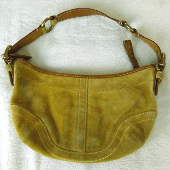 Coach Handbags - Coach Small Suede Leather Shoulder Bag Purse